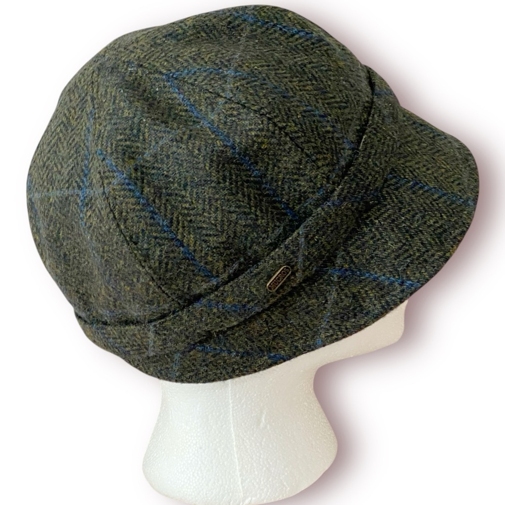 MUCROS WEAVERS Jaunty Women’s Flapper Cloche Hat Irish Wool Grayish Green Tweed - Picture 10 of 13